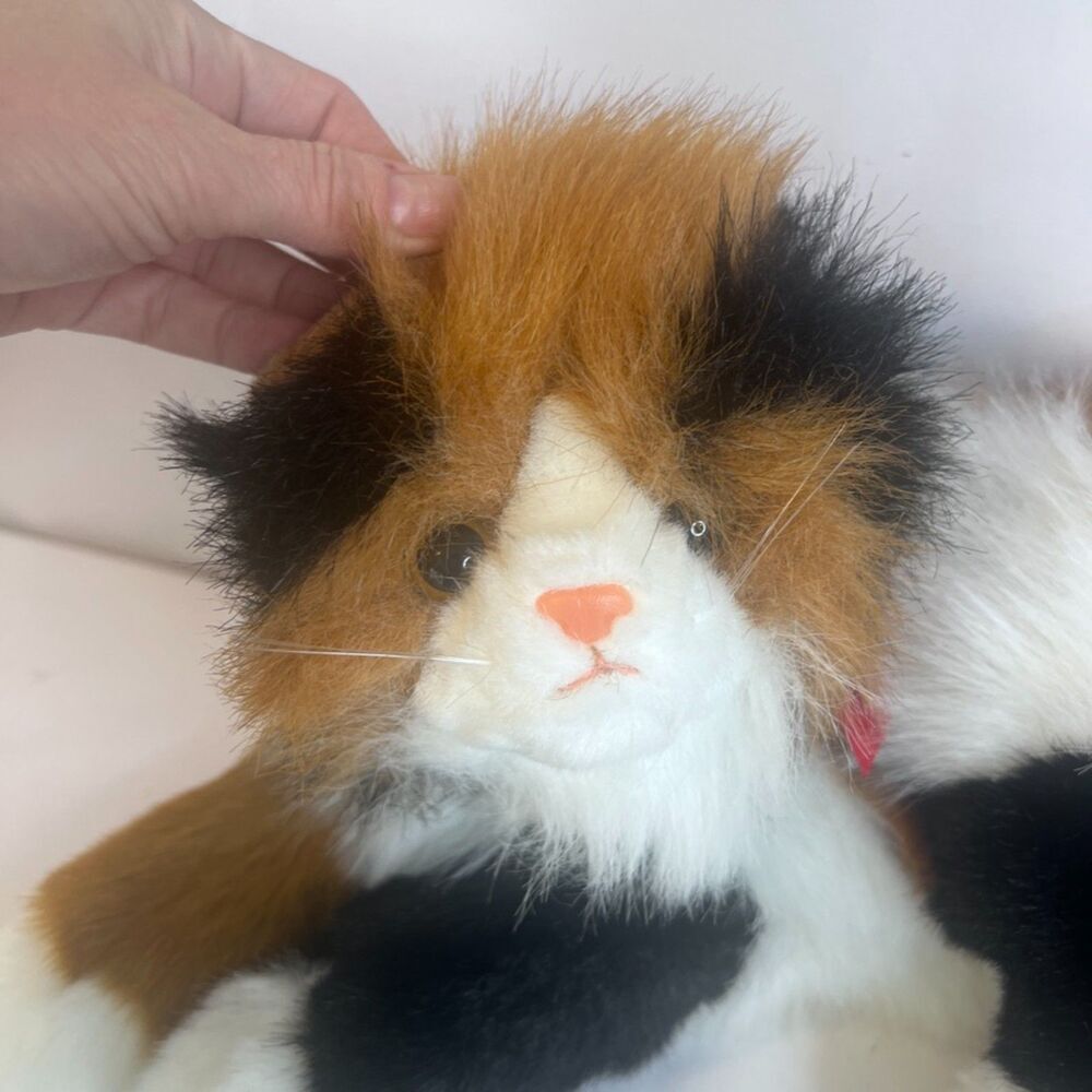 Ty Cat Maggie the Calico Cat 1995 Classic Line Plush Stuffed Animal Red Bow - Picture 5 of 10